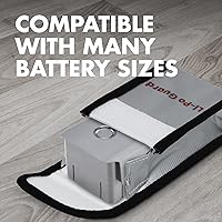 Vista 7 de Tenergy Paquete de 2 bolsas Lipo ignífugas, bolsas de batería para carga y almacenamiento, 5.5 x 3.5 x 2 pulgadas cada una