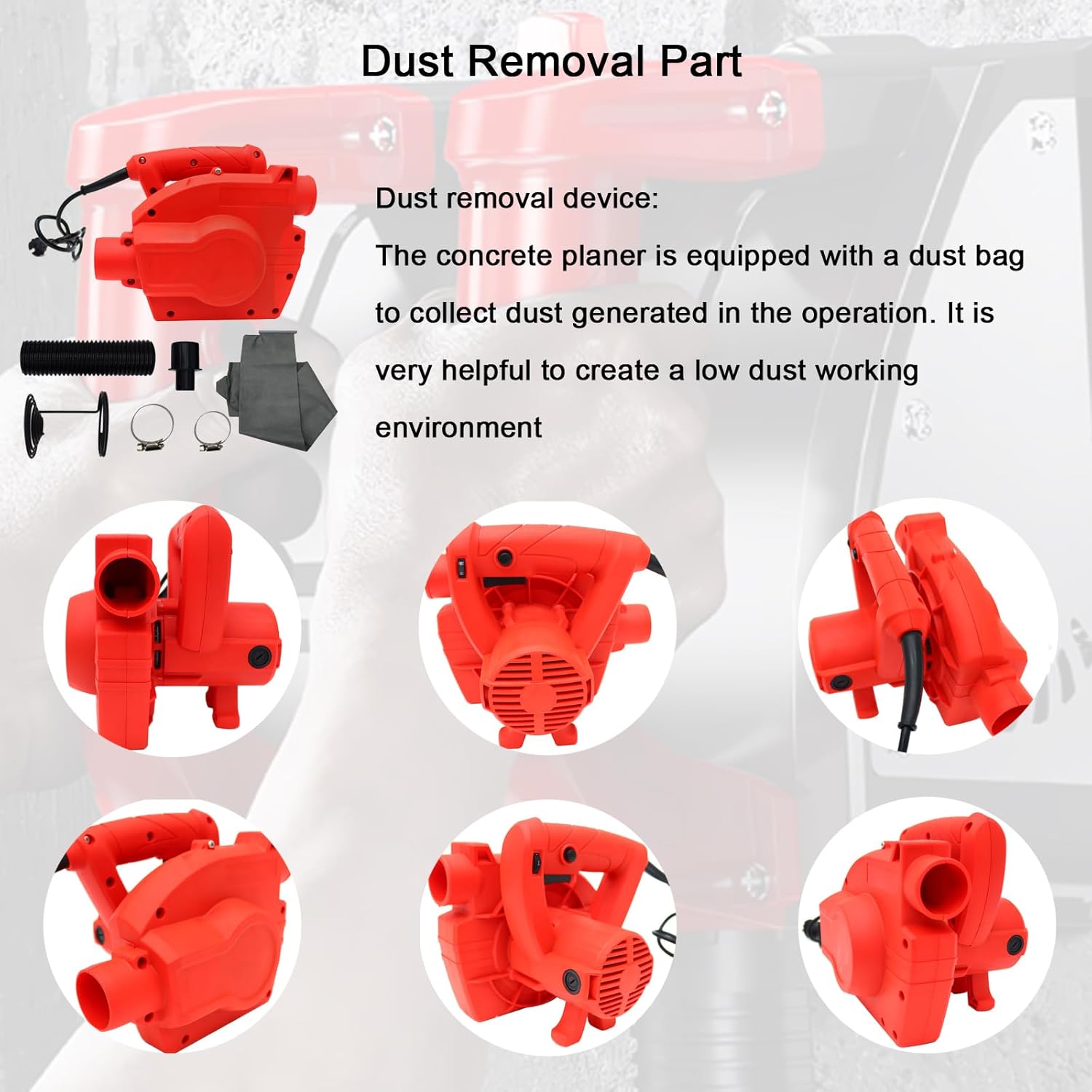 INTBUYING Electric Wall Planer, Putty Dust-free Concrete Wall Renovation Shovel Gray Machine, Concrete Planer Wall Scraper Planner 110V, Cutting Width 160mm Cutting Depth 1-4mm