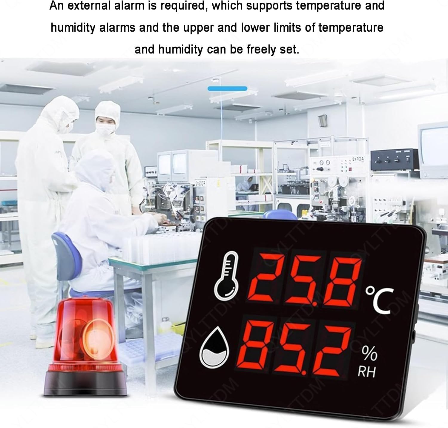 Termómetro Y Medidor De Humedad, Higrómetro Digital Pequeño Con Pantalla LED Grande, Medidor De Temperatura Y Humedad Con Sensor De Registro De Máx./mín., Para Uso Doméstico, En Aulas E Industrial