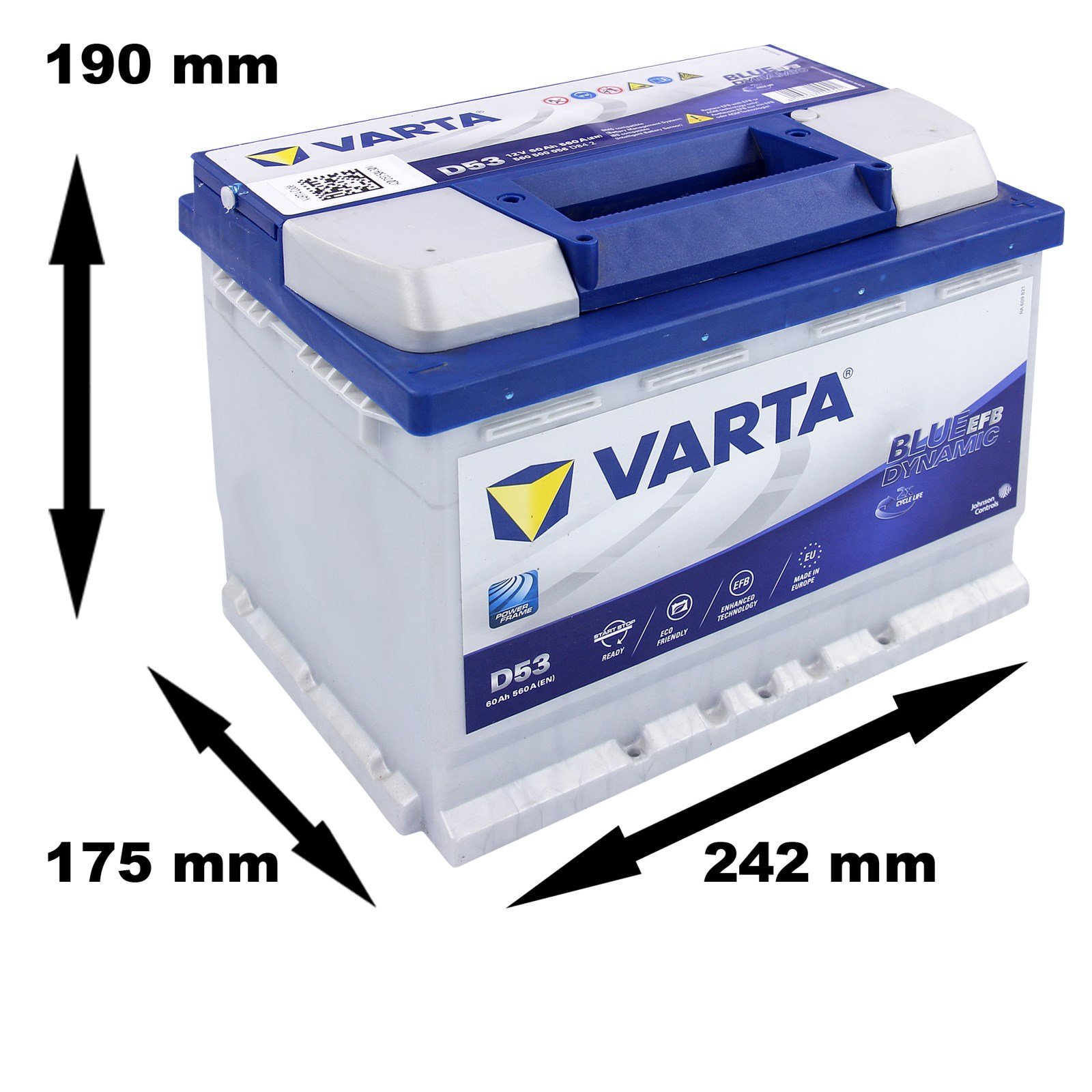 VARTA Blue Dynamic EFB D53 (560 500 056) 60AH + derecha