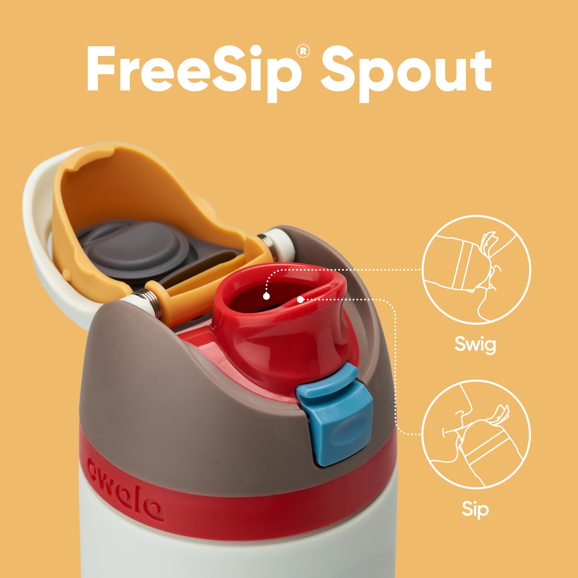 Owala FreeSip Stainless Steel Water Bottle 24 oz Boneyard view 3