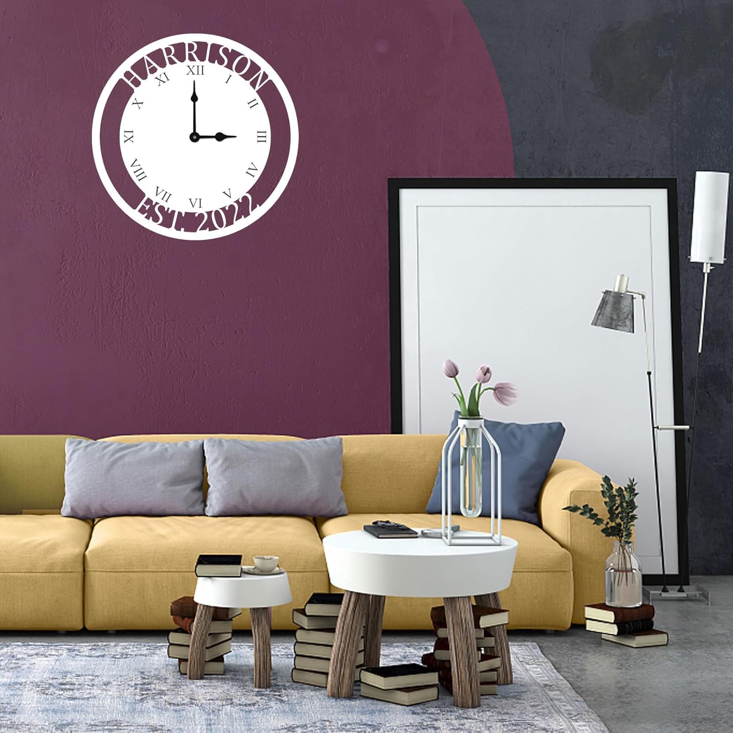Custom Metal Clock Living Room Decor Creative Metal Wall Clock Personalized Metal Clock Sign Custom Metal Sign Family Name Clock Housewarming Gifts