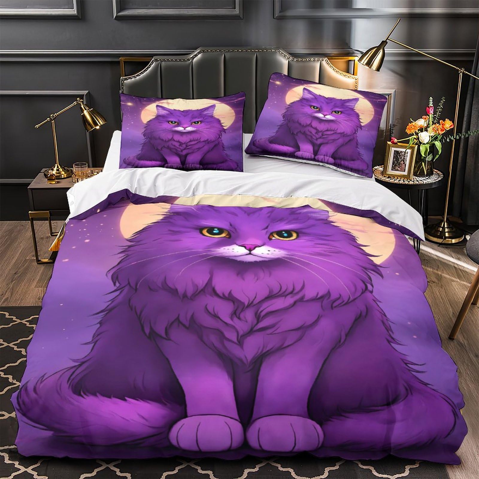 Housse de couette fleurs violettes pour sublimer une chambre adulte