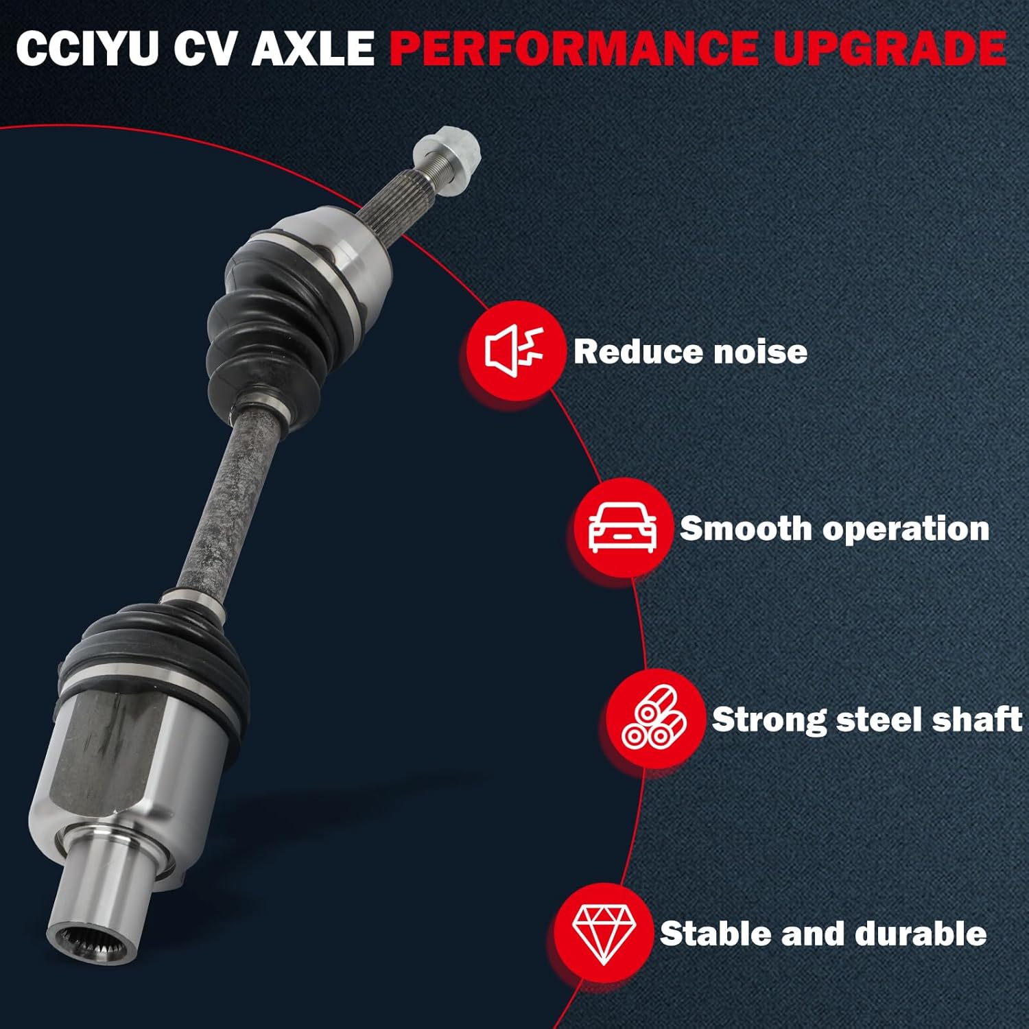 cciyu 66-2185 CV Axle Shaft Assembly Fit for Ford Explorer,for Ford Explorer Sport Trac 4.0L 4.6L,for Mercury Mountaineer 4.0L 4.6L 2006-2010 Front Right AWD