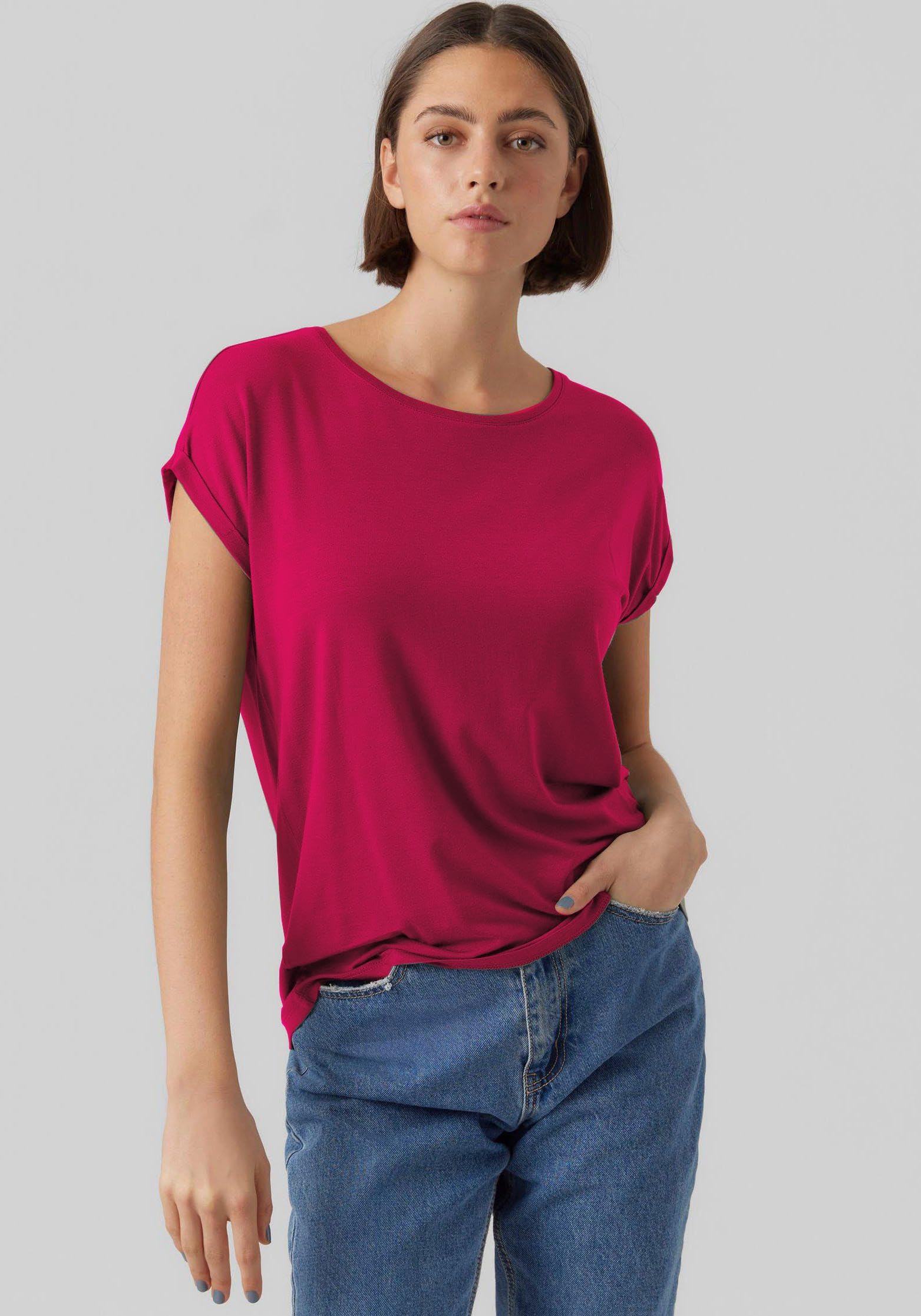 VERO MODA Vmava Plain Ss Camiseta Mujer