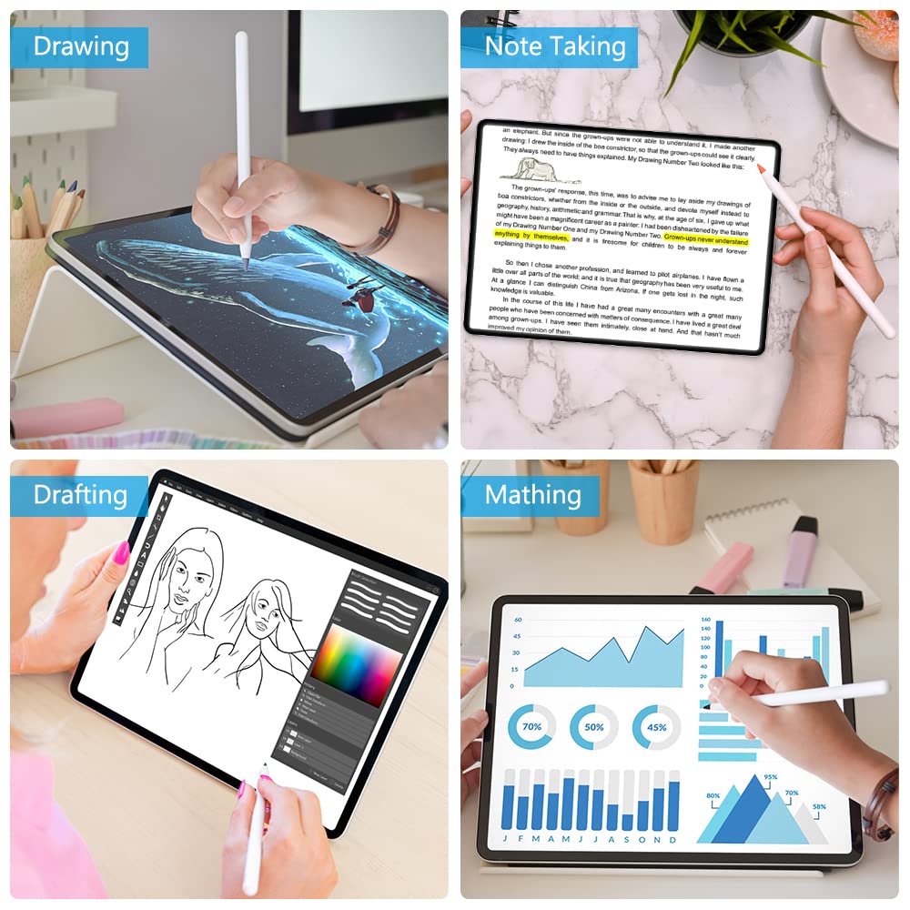 flintronic Końcówki kompatybilne z ołówkiem Apple iPad Pro, 6-pak końcówek zamiennych do Apple Pencil 2. generacji i 1. generacji, końcówki wymienne do iPada Pro iPencil, Morandi