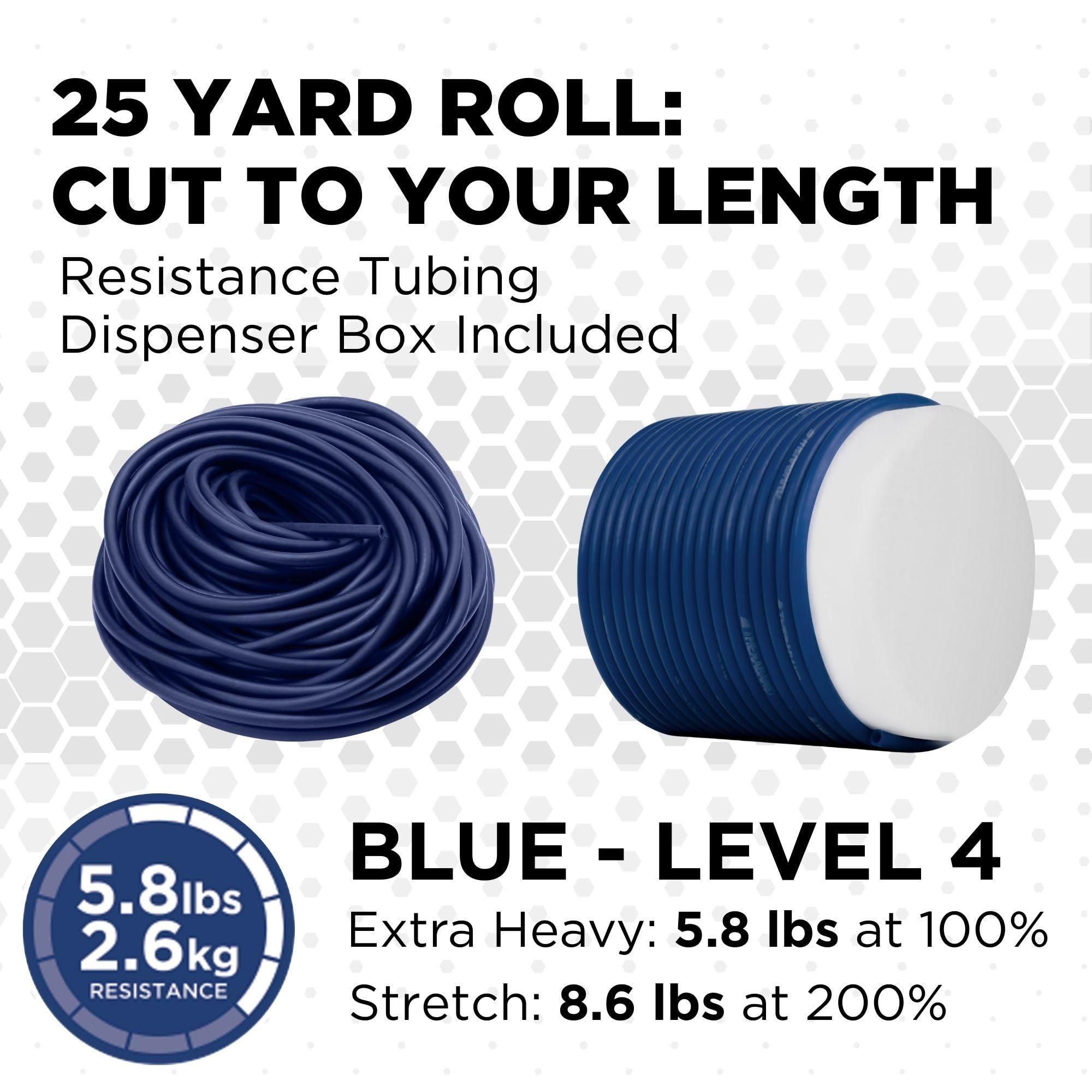 Thera-Band Latex Exercise Tubing, 100 ft. Roll, extra heavy, Blue