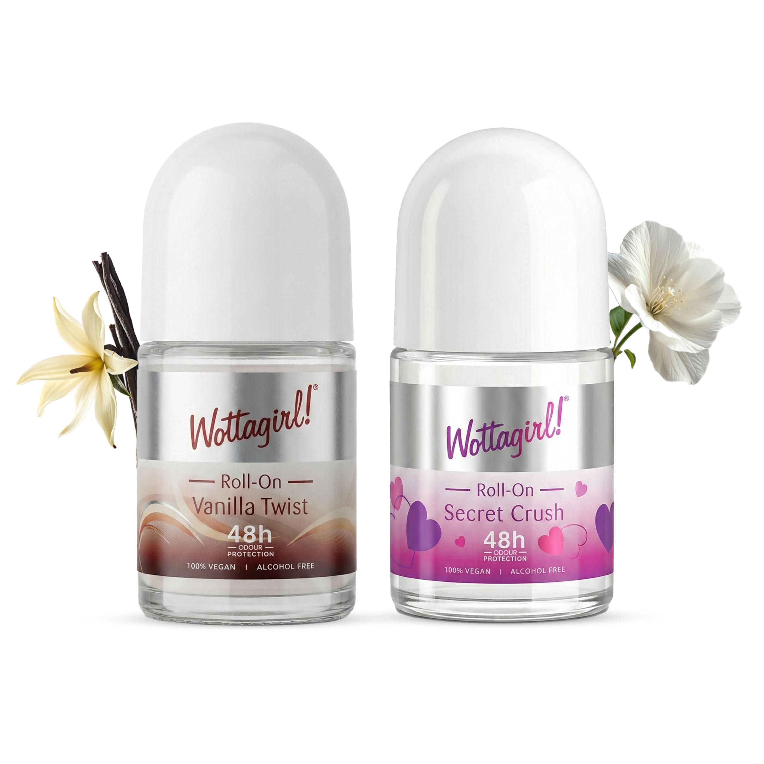 Layer’r Wottagirl Underarm Roll On Combo for Women, 25ml Pack of 2 | Secret Crush & Vanilla Twist Fruity Vanilla Deodorant | 48H Odour Protection | Alcohol-Free | 100% Vegan | Glass Bottle-picture-36