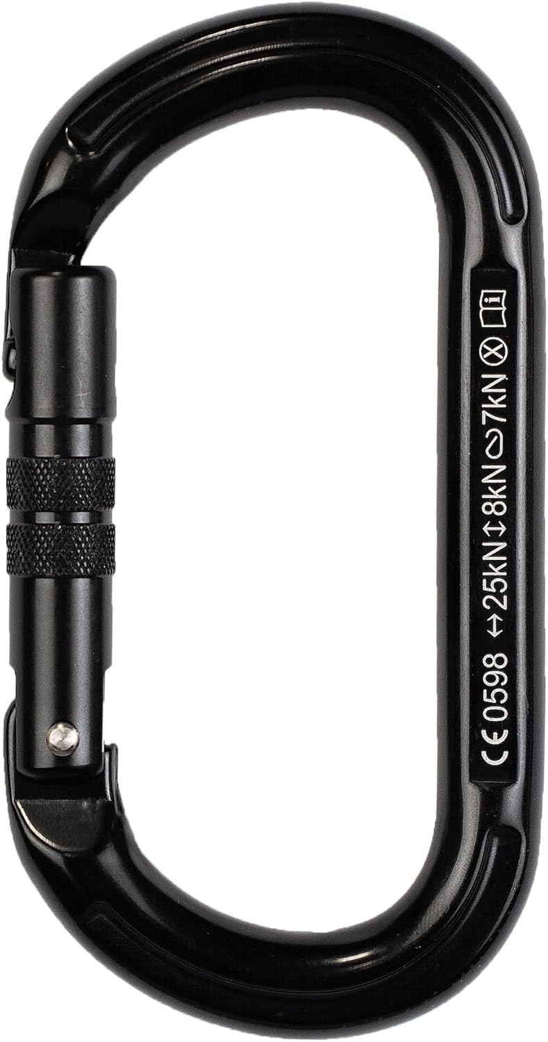 TRANGO Oval K Carabiner - Symmetrical Oval Carabiner, Keylock Nose, 25kN, Rock Climbing & Gear Organization