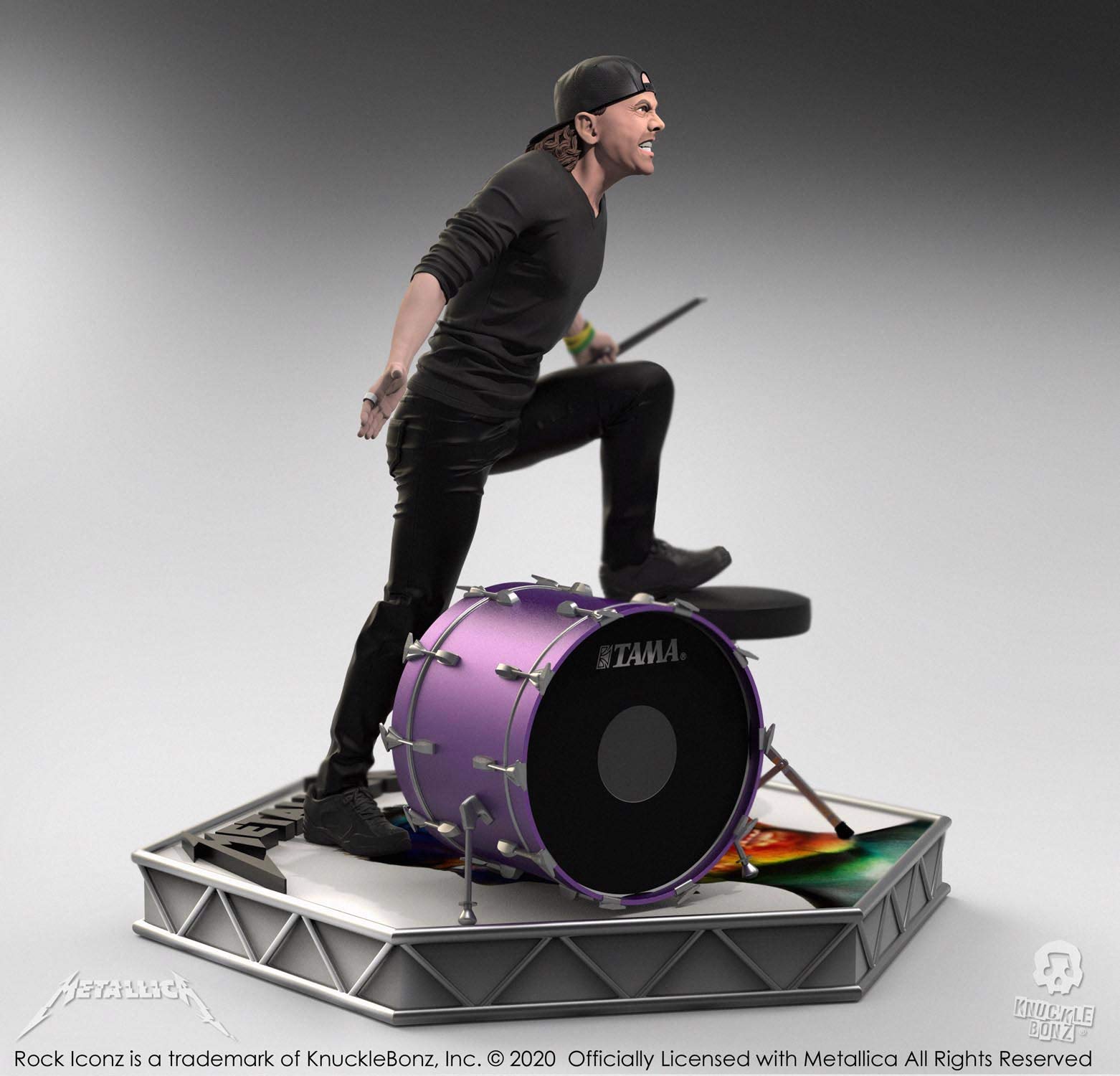 Estátua Lars Ulrich Knucklebonz - Metallica - Rock Iconz Statue