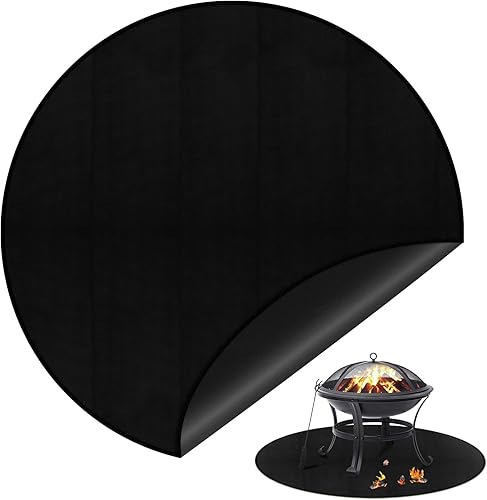 Tapete redondo de 40 pulgadas para estufa individual, 3 capas debajo de la parrilla, a prueba de aceite, impermeable, para accesorios de parrilla al