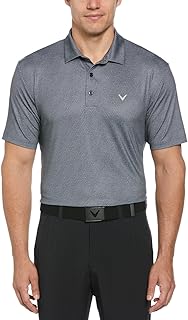 Men's Swing Tech Ventilated Short Sleeve Golf Polo Shirt, Moisture-Wicking, Textured Ventilated Fabric