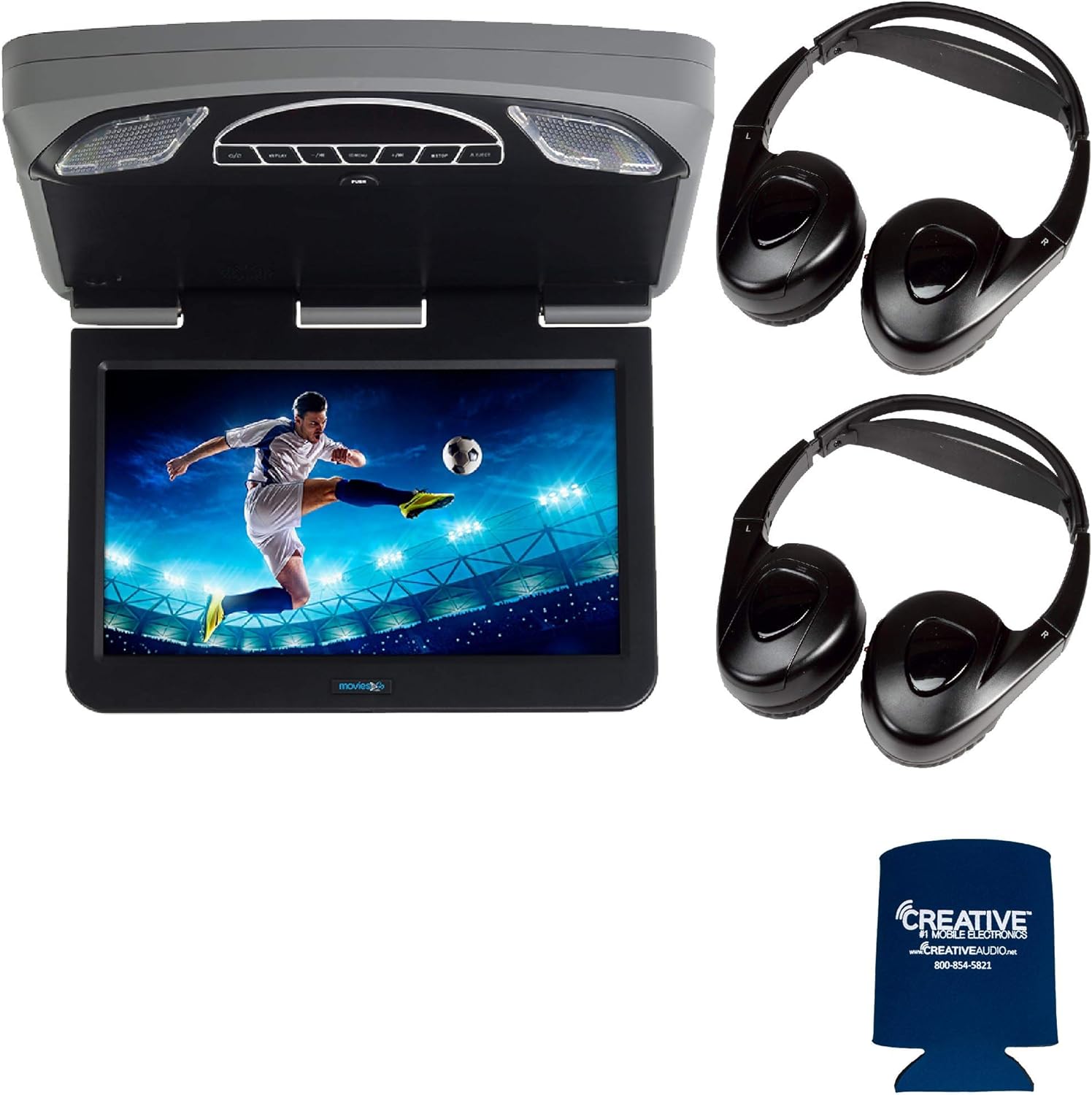 Audiovox Overhead Mobile Video MTGBAVX13 13.3" High Def System with DVD and HDMI with 2 Pair of Headphones