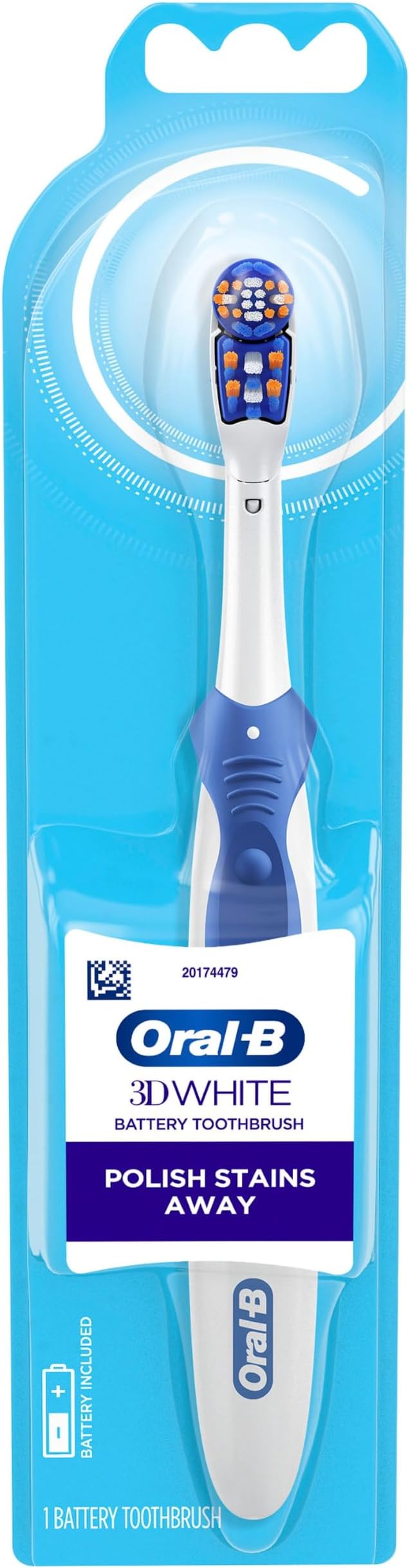 Oral-B 3D White Action Power Toothbrush, 1 Count (Colors May Vary), Multi-colored