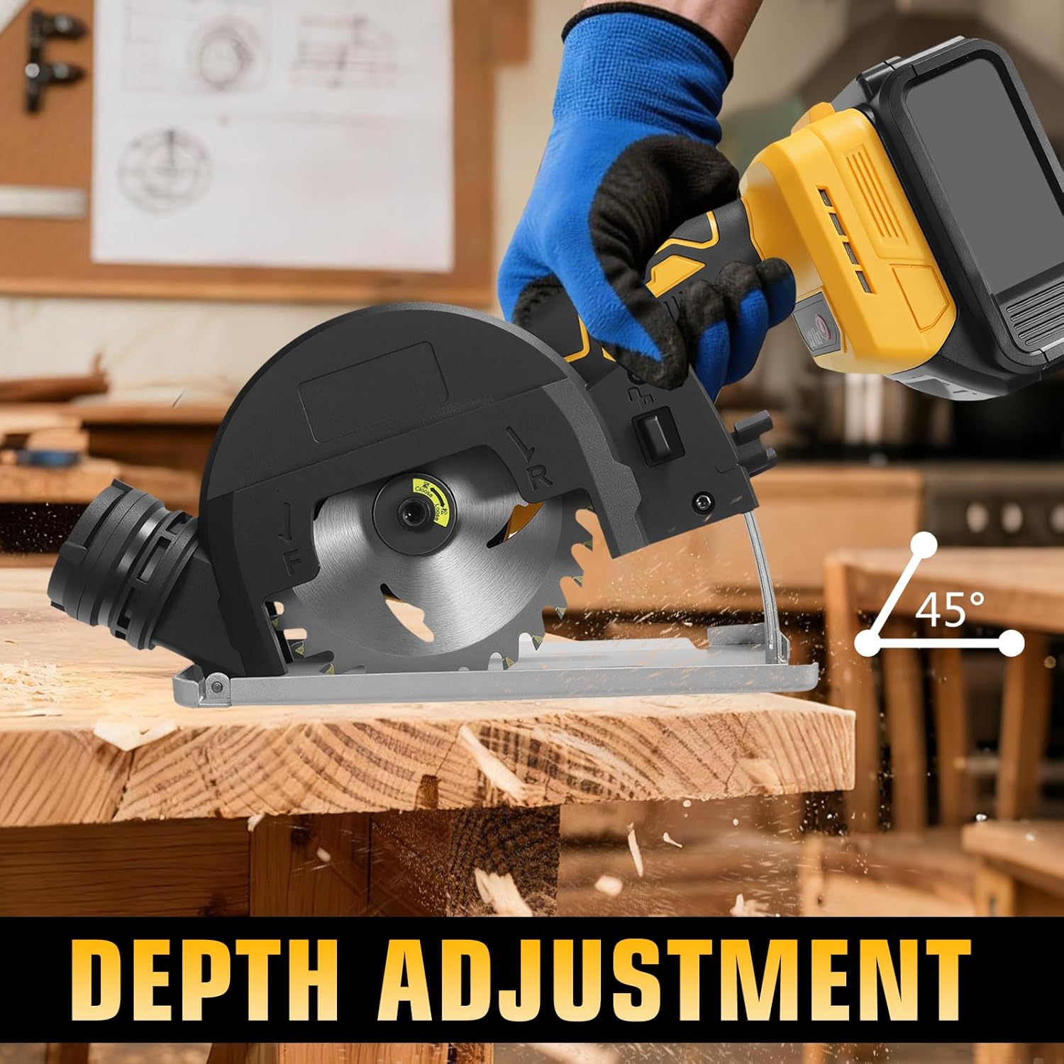 Mini Circular Saw for Dewalt 20V Battery, 12000RPM 4 Inch Small Brushless Circular Saw, Cutting Depth 0.8"(20mm) for Wood, Soft Metal, Plastic, Drywwall, Tile Cuts(No battery)