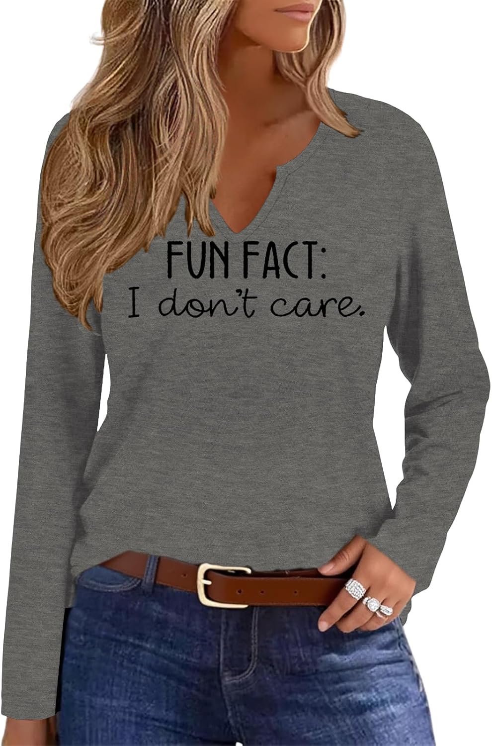 Chulianyouhuo Womens V-Neck Long Sleeve T-Shirt Cute Graphic Tees