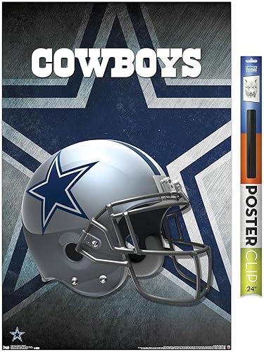 Trends International NFL Dallas Cowboys - Póster de pared para casco 16, 22.375 x 34 pulgadas, paquete de póster y clip disponible en Yaxa El Salvador