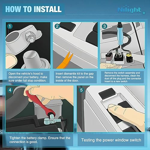 Miniatura 6 de Nilight Power Master Window Switch Compatible with 2007 2008 2009 2010 2011 2012 2013 Chevy Silverado 1500 2500HD 3500HD GMC Sierra Yukon 2009-2016