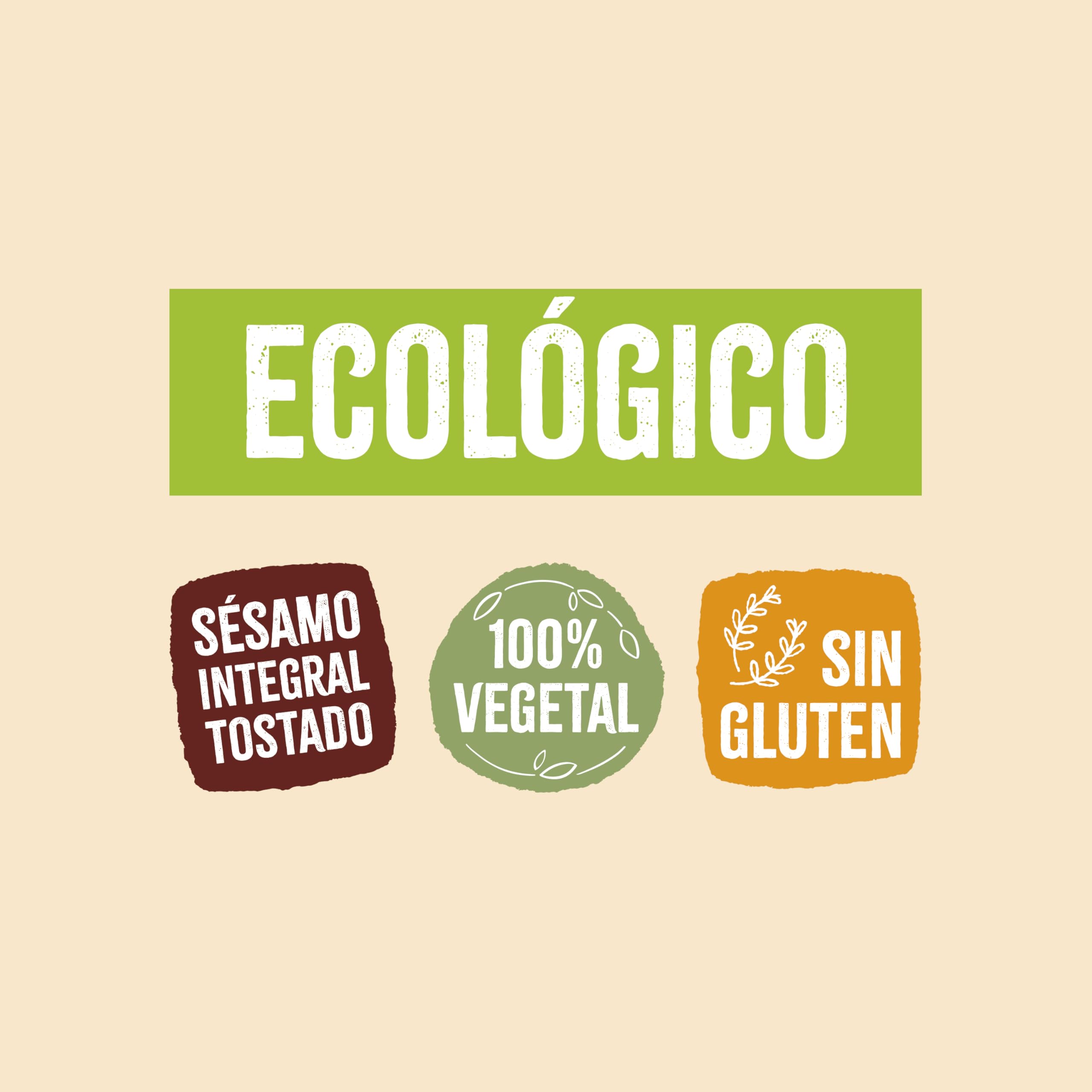 NaturGreen - Tahin de Sésamo Tostado Bio, Pack 6 x 300 g, Crema Integral 100% Natural, Sin Gluten, Vegana, Fuente de Proteína y Fibra, Sin Azúcares Añadidos, Ideal para Hummus y Untables