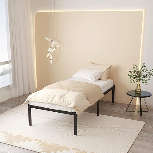 Miniatura 82 de Marco de cama tamaño King no necesita somier, plataforma de cama King resistente de 8 pulgadas, soporta hasta 3000 libras, fácil montaje, sin ruido,