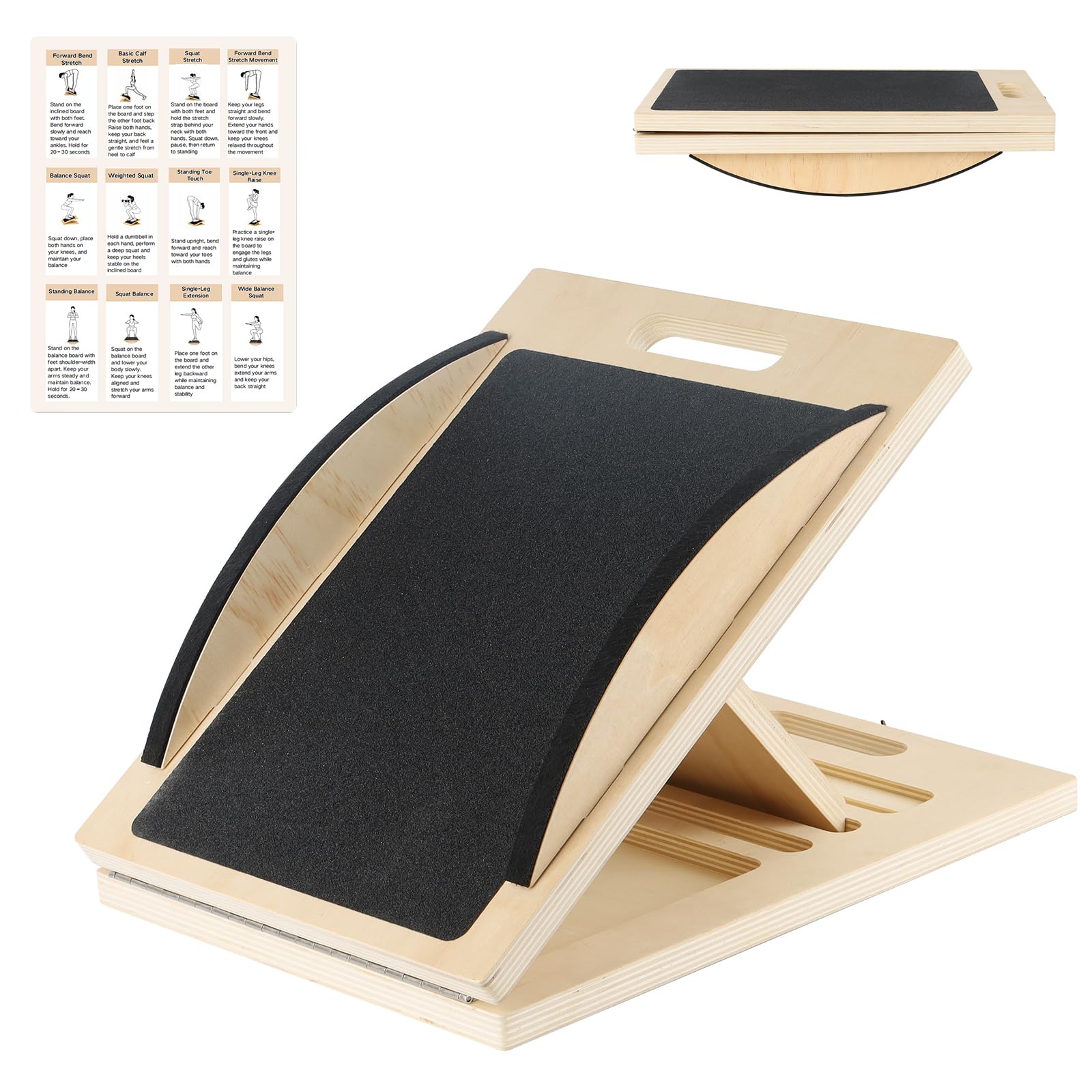 2-in-1 Balance Board & Slant Board, Adjustable Stretch Board