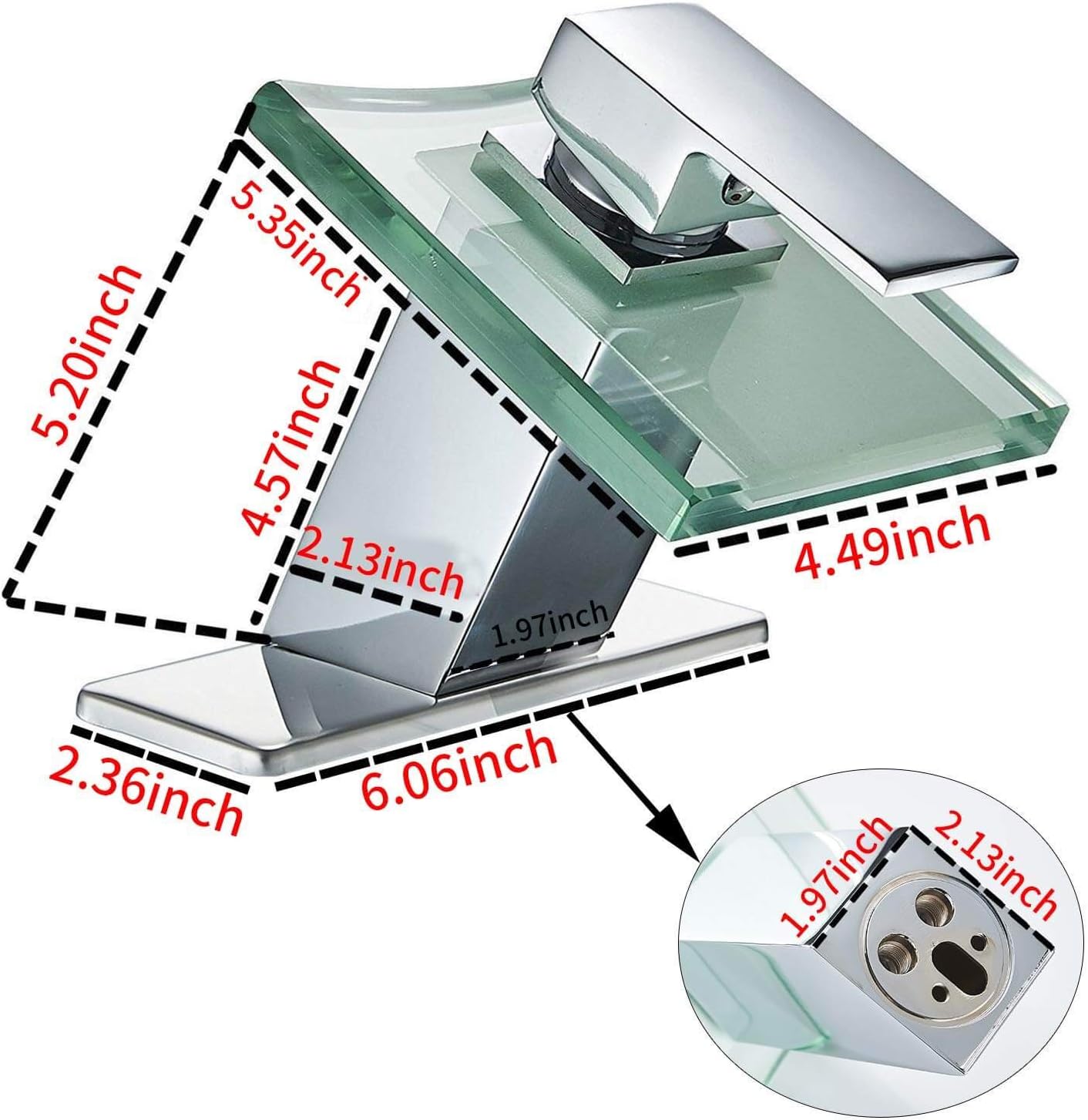 TOP оƒƒERS Homevacious Waterfall Bathroom Sink Faucet Single Handle Glass Bathtub Lavatory Chrome Modern Vanity Basin Faucets One Hole Spout Mixer Tap Commercial Unique Designer