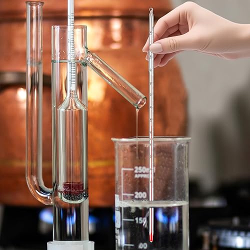 Miniatura 4 de Termómetro de laboratorio de uso general de 12 pulgadas, líquido de vidrio de inmersión total de 0 a 230  líquido en vidrio para laboratorios,