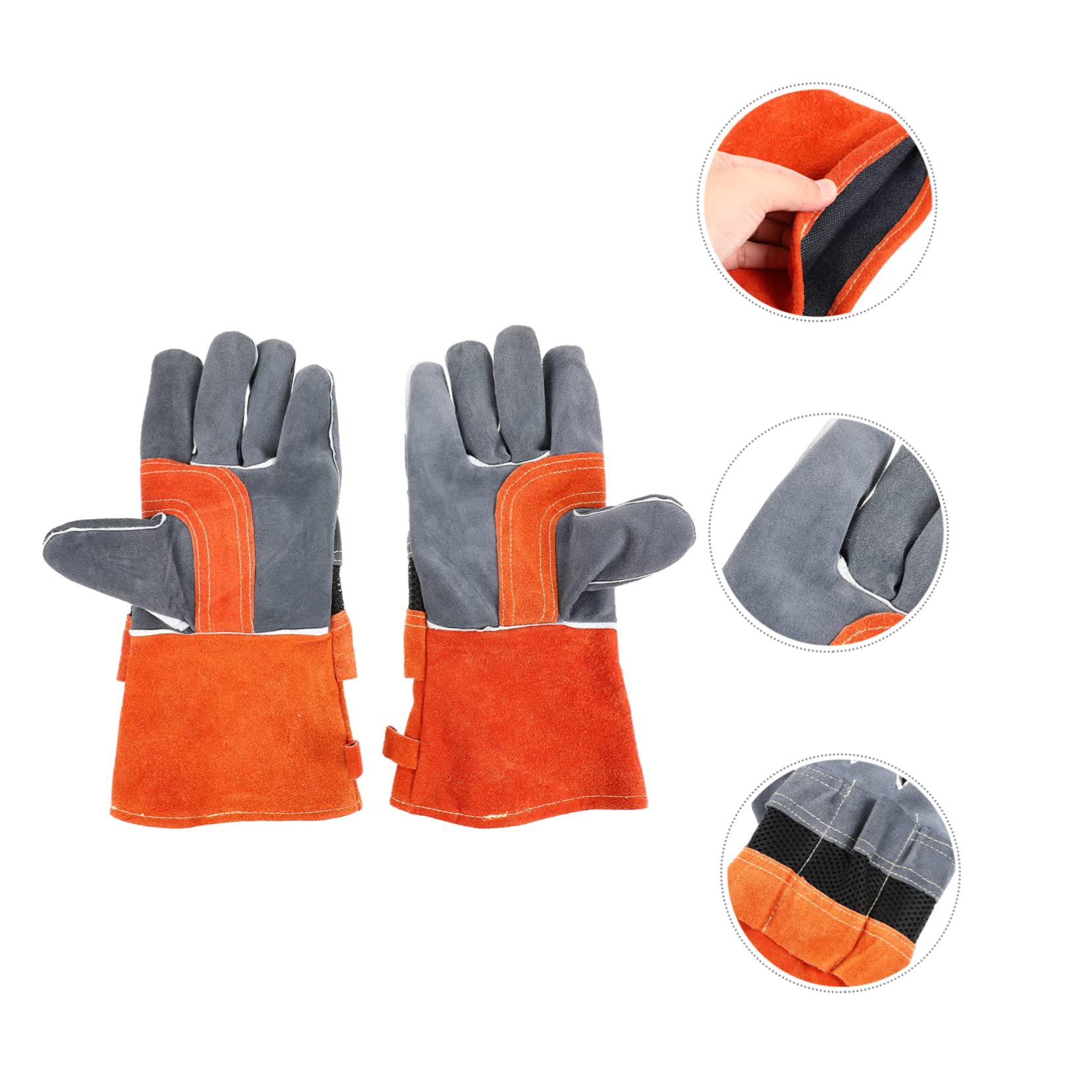 Guantes de Horno Resistentes al Calor, 1 Par, Cuero Vacuno