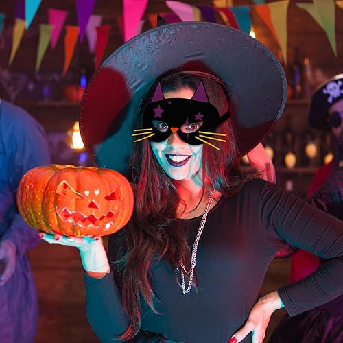 Miniatura 6 de Sumind 18 máscaras de Halloween hechas a granel de fieltro para bricolaje, fantasma, calabaza, bruja, accesorios de fiesta de Halloween