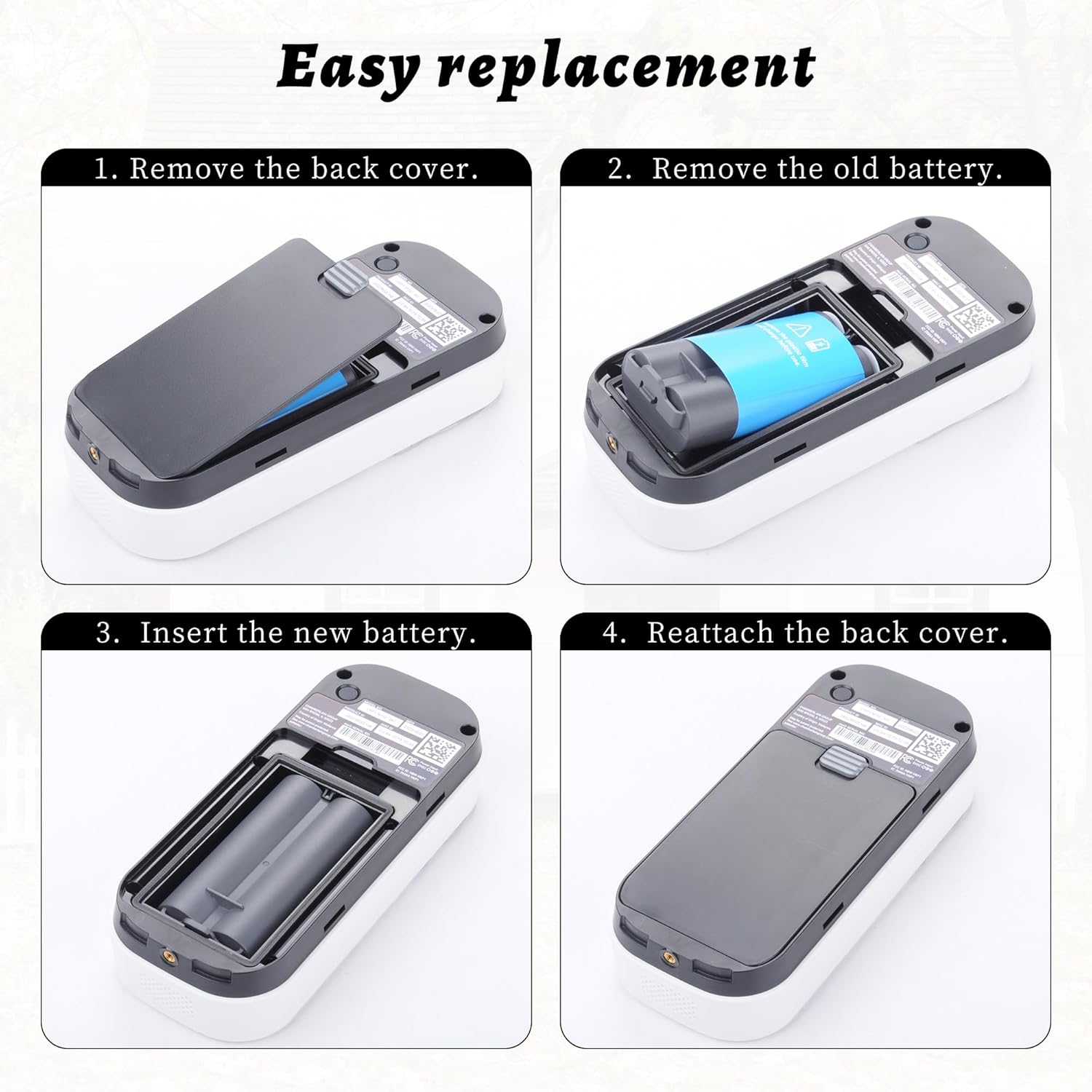 2-Pack Digital Battery Replacement for myQ Smart Garage Video Keypad Alarm System, Rechargeable Battery Compatible with MYQ 18650MH1-1S2P with Micro-USB Charging Cable, 3.7V 6100mah/22.57Wh