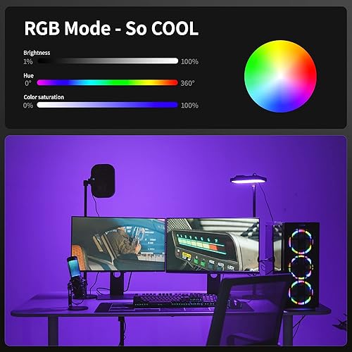 Miniatura 7 de RALENO Luz de llave RGB de 20 W, luz de transmisión de 1570 lux1.6 ft con control remoto magnético de 2.4G y soporte, luz de video de estudio