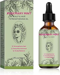 Rosemary Mint Scalp & Hair Oil – Strengthening & Nourishing Treatment for Hair Growth, Dry Scalp & Breakage – Natural Botanical Blend – 2 fl oz