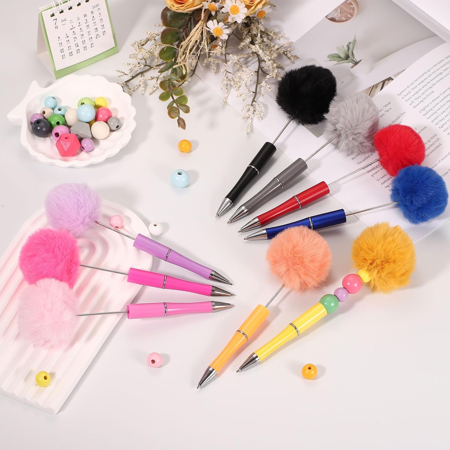 PATIKIL Pompom Ballpoint Pens Fluffy Ball Pens Pom Pom Cute (Light Purple) image 4