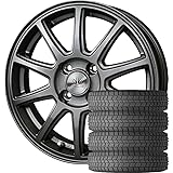 【コンパクトカー】 GOODYEAR アイスナビ7 185/60R15 + SP10 (15×5.5J 4-100 +42) メタリックグレー スタッドレスタイヤ･ホイール4本set