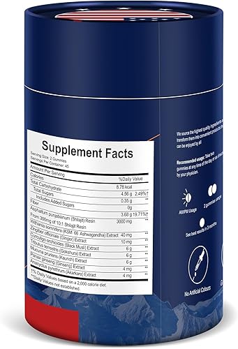 Miniatura 9 de Himalayan Nutritious Shilajit Gummies Gold  Ashwagandha, Gokshura  Ácido fúlvico  85+ minerales traza  para hombres y mujeres  sin azúcar añadido