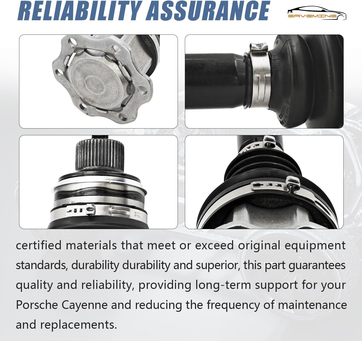 Front Driveshaft Axle CV Left/Right Replacement, Compatible with Porsche Cayenne 9YA E3 Models 2018-2023 - Replacement Part Number 95840727100 PAD407271 4M4407271 PAB407271B PAB-407-272-B (2PCS)
