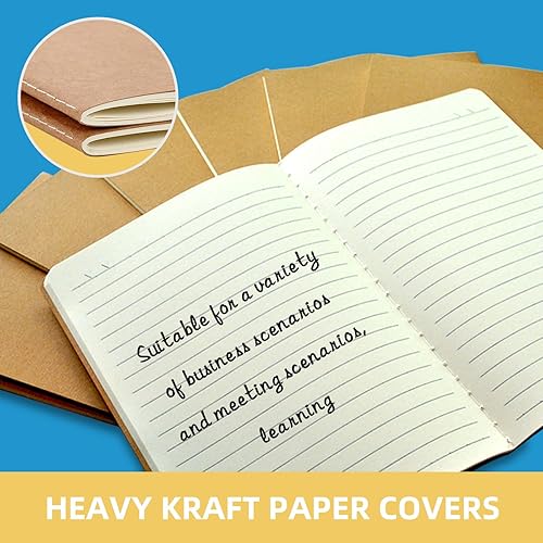 Miniatura 6 de Juego de 90 cuadernos Kraft tamaño A5, 68 páginas, diario de notas de línea, adecuado para niños, niñas, mujeres, estudiantes, columna vertebral