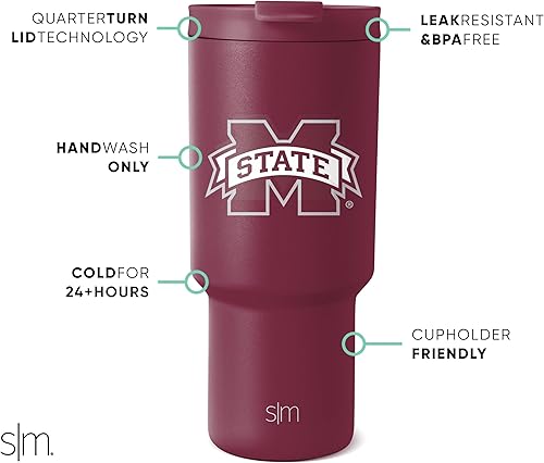 Miniatura 40 de Simple Modern Vaso con licencia oficial de 30 onzas con tapa abatible y pajitas, vaso aislado de acero inoxidable, regalos para hombres, colección