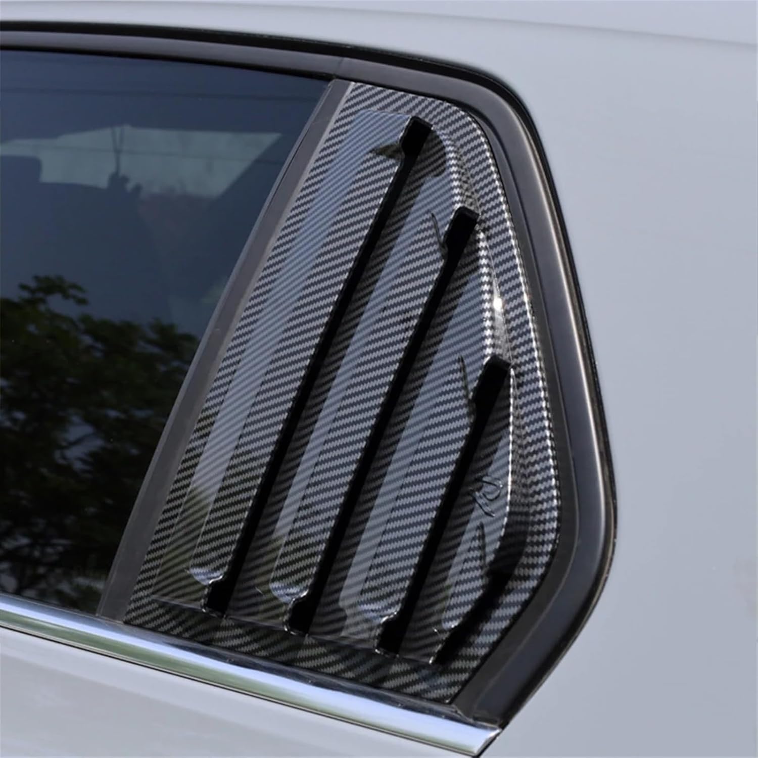 Compatible For Volkswagen Golf MK7 MK7.5 GTI R 2014-2019 Rear Outer Side Window Louvers Cover Decorative Window Vent Cover Spoiler Trim(Gloss Black)