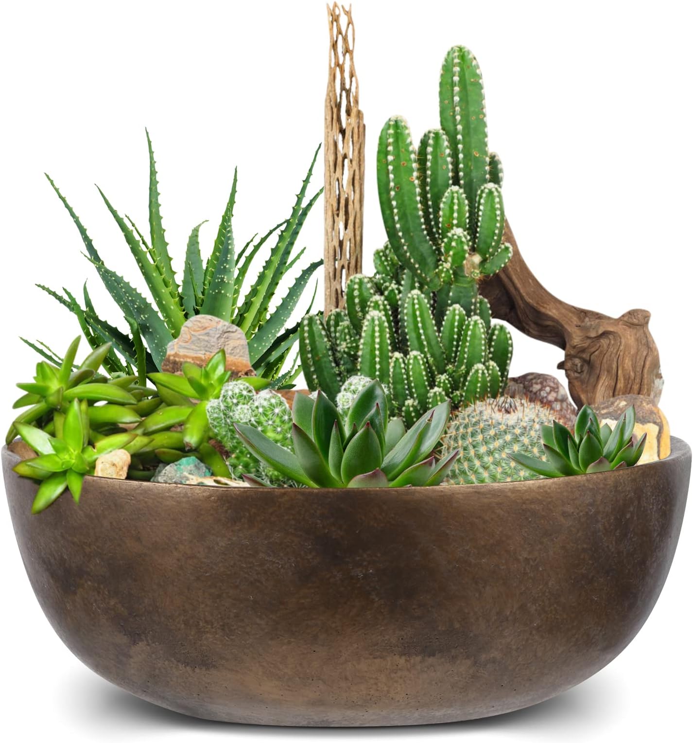 Ten-stone 9 inch Cement Centerpiece Bowl