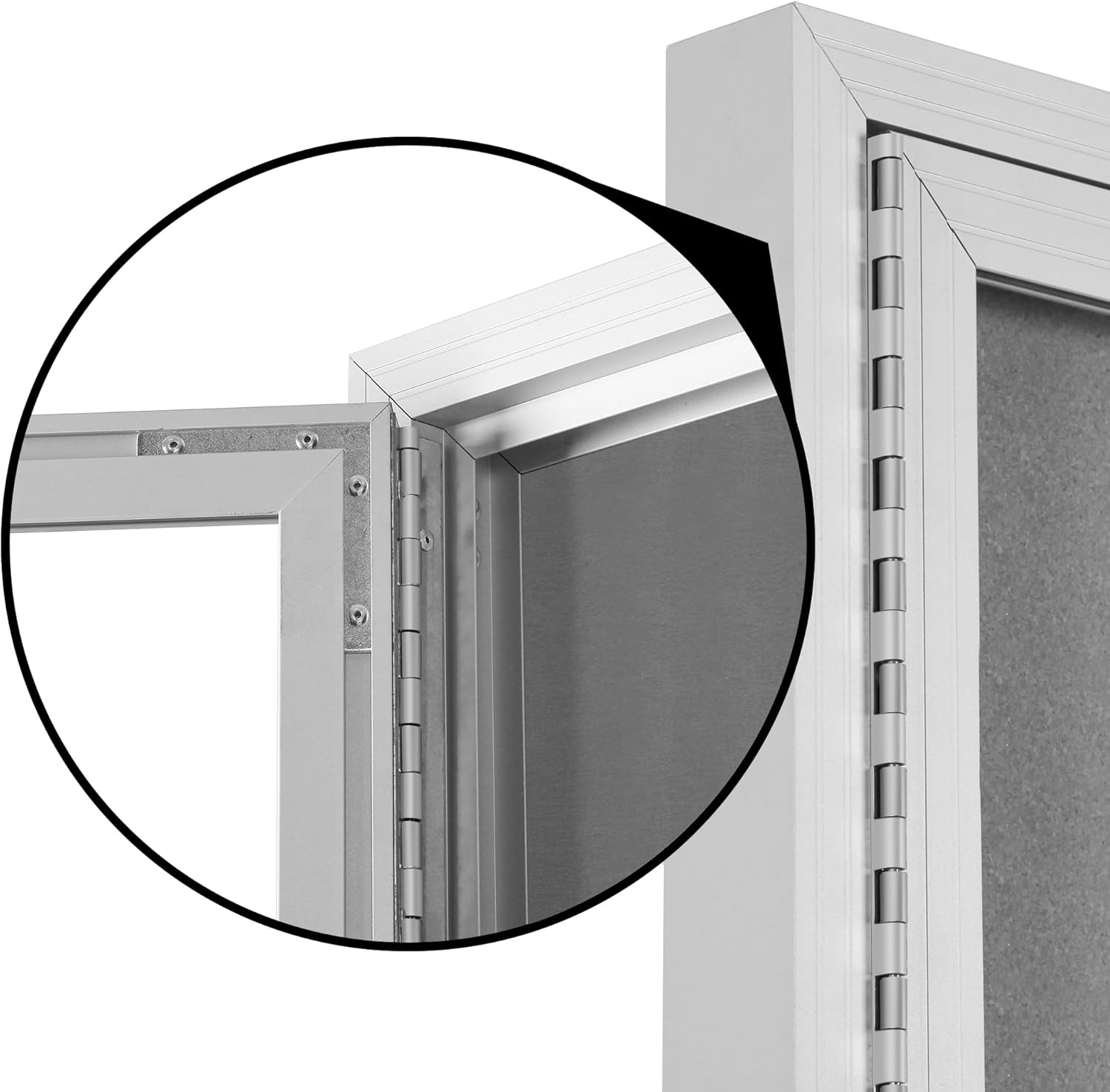 INNOVART Enclosed Bulletin Board 72” x 48”, Lockable Fabric Noticeboard with Aluminum Frame, Wall Display Case with 3 Swing-Open Doors Grey Felt, Information Cabinet for School, Office, Commercial