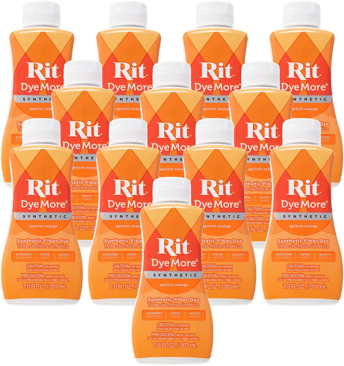 Rit DyeMore Synthetic Liquid Dye | 12 Pack | Works with Polyester, Acrylic, Plastics, Nylon, and Other Fabrics| Create Custom Colors and Designs