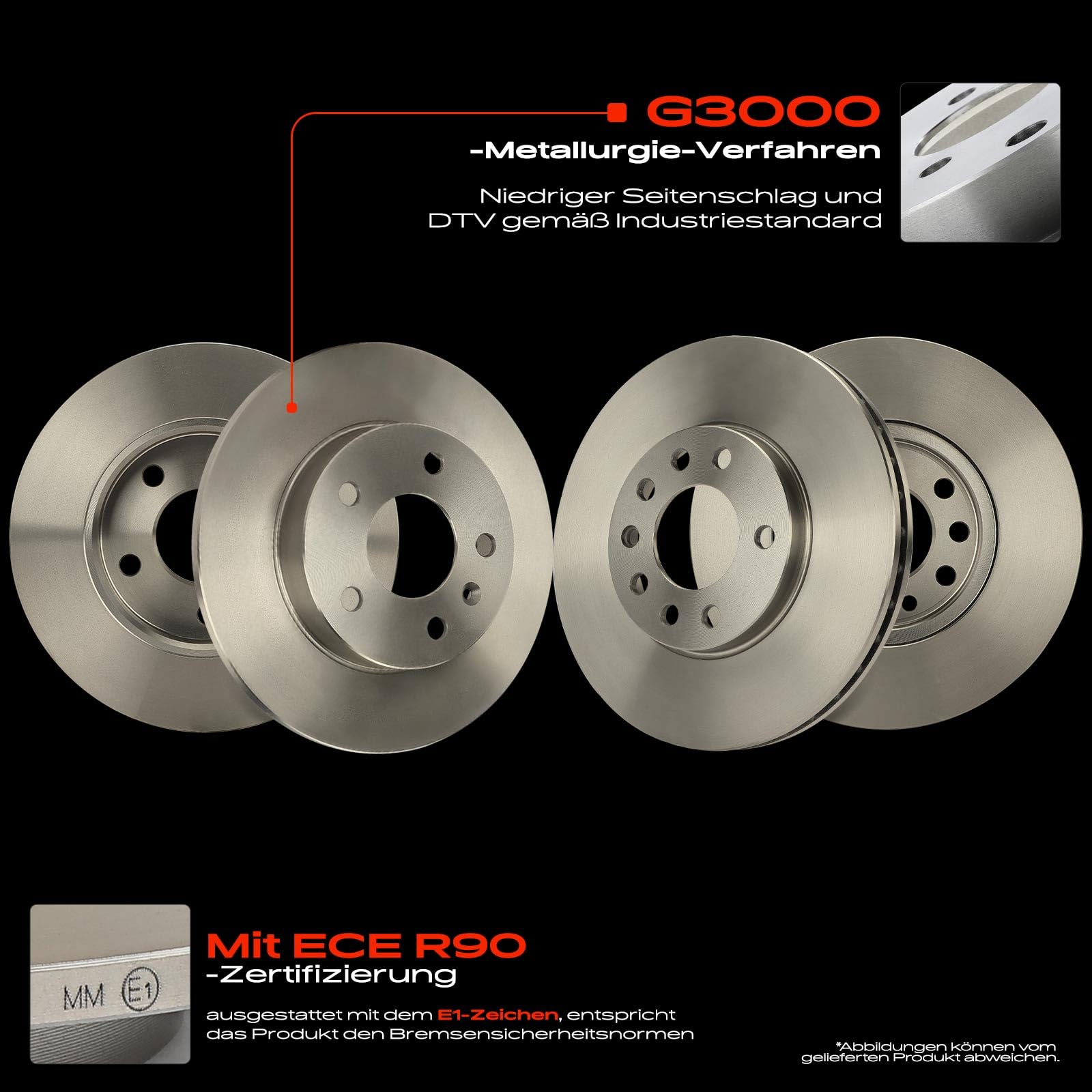 Frankberg Bremsensatz inkl. 4x Bremsscheiben + 8x Bremsbeläge Vorne Hinten Kompatibel mit Zafira/Zafira Family B A05 Astra H A04 Replace# 93192578, 93179708