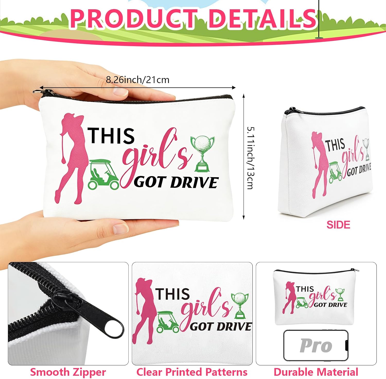 30 Pcs Golf Gift Bag Golf Cosmetic Bags Golf Accessories for Women, Inspirational Golf Pouch Zipper Golf Toiletry Organizer Golf Wristlet Wallet for Golf Player Golf Lovers Gift(6 Style)