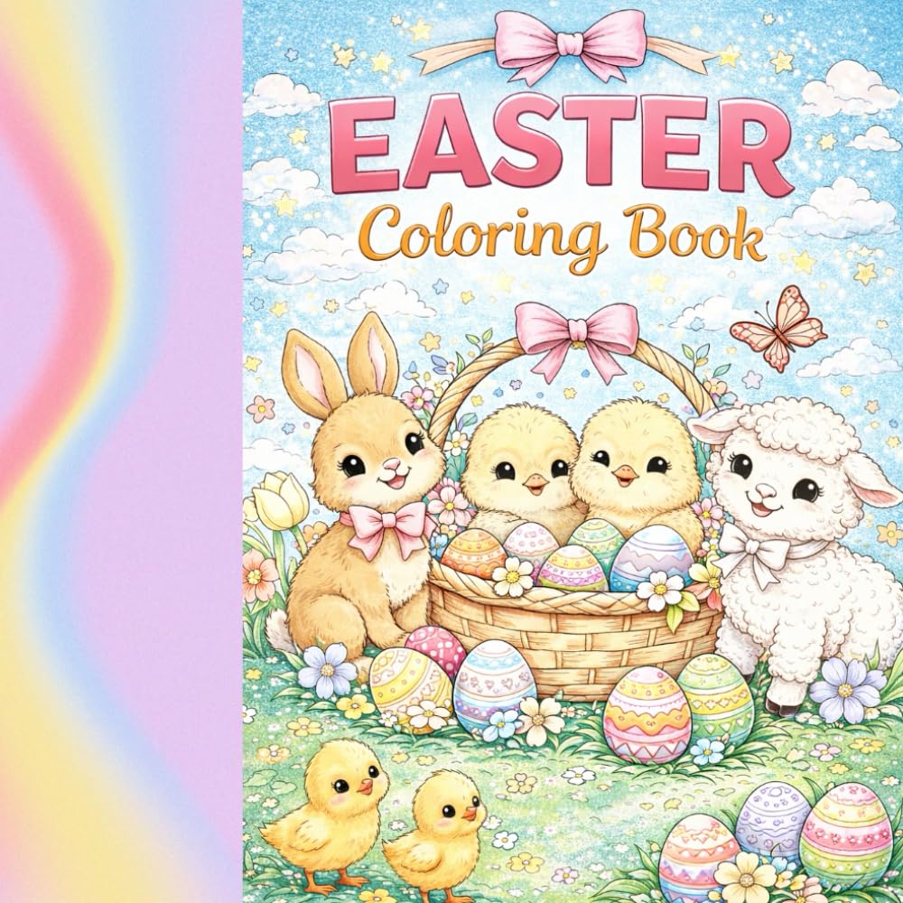 Happy Easter Cozy Coloring Book: Cute and Relaxing Spring Scenes for Teens and Adults
