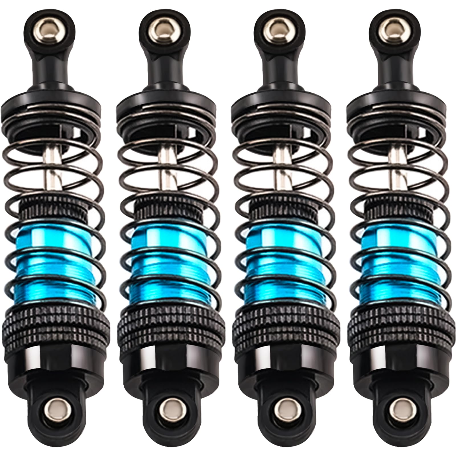Oil-Fill Shock Absorbers for 1/14 1/16 1/12 RC Cars, 75mm Hydraulic Suspension Kit, DIY Refillable Dampers with Alloy Body, Compatible for MJX, HSP, WLtoys, SCY, FMS, Traxxas (Oil Not Included)