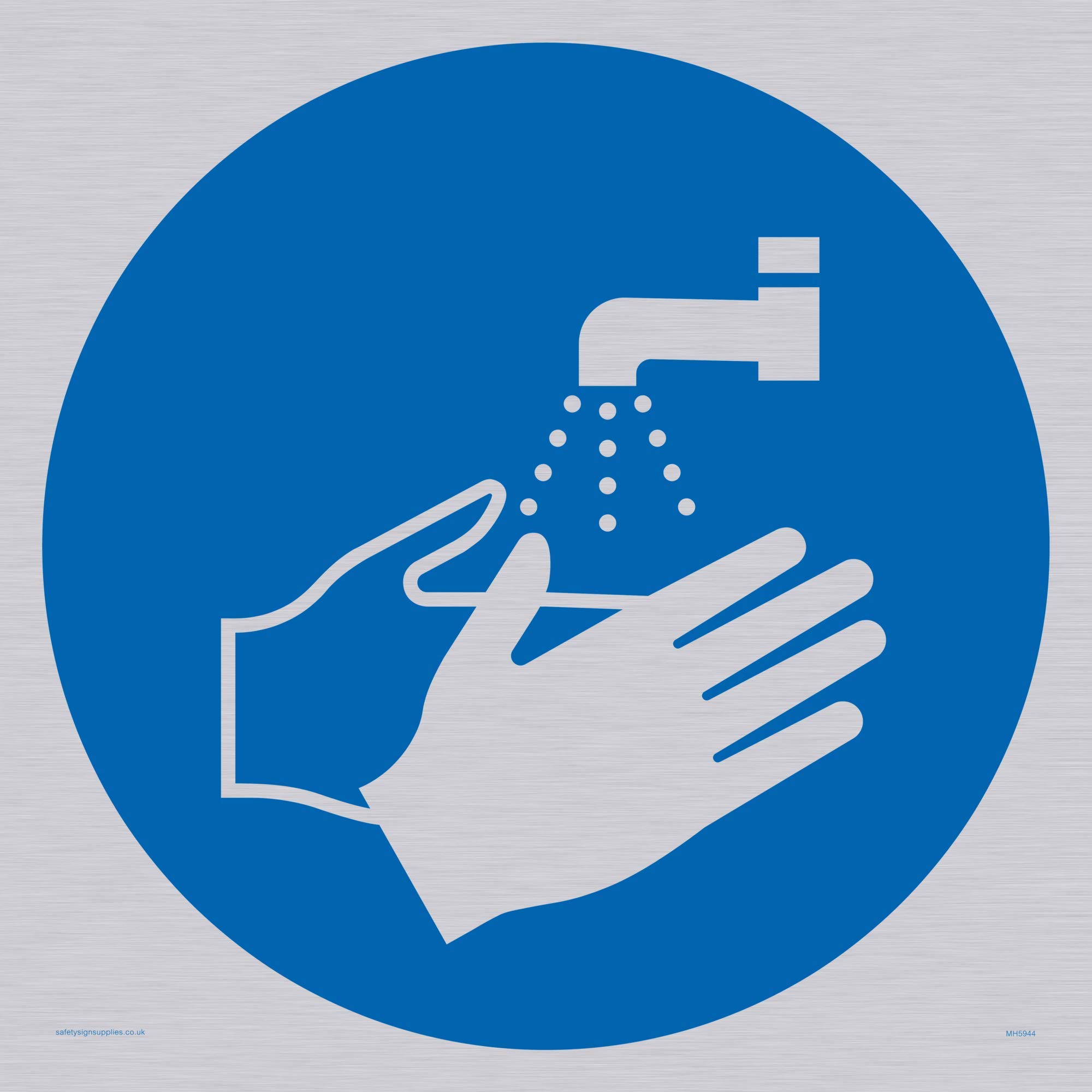 Hand wash symbol sign - Vinyl Silver sticker