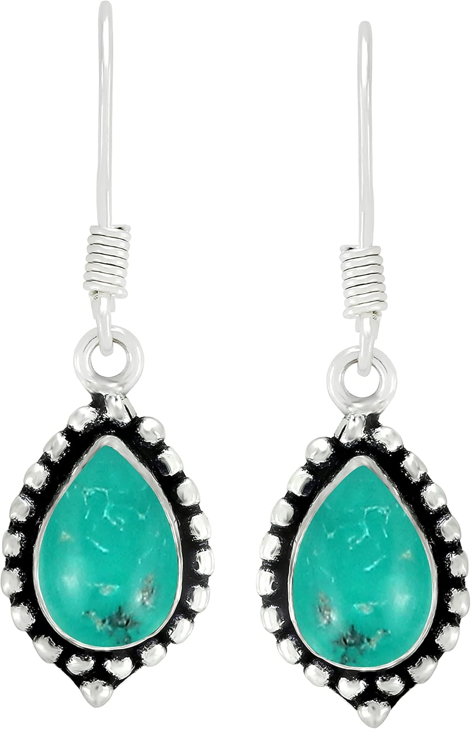 Natural Moonstone Lapis Labradorite Dangle Earrings 7x10mm Pear Gemstones 925 Silver Overlay handmade Dangle Earrings for Women