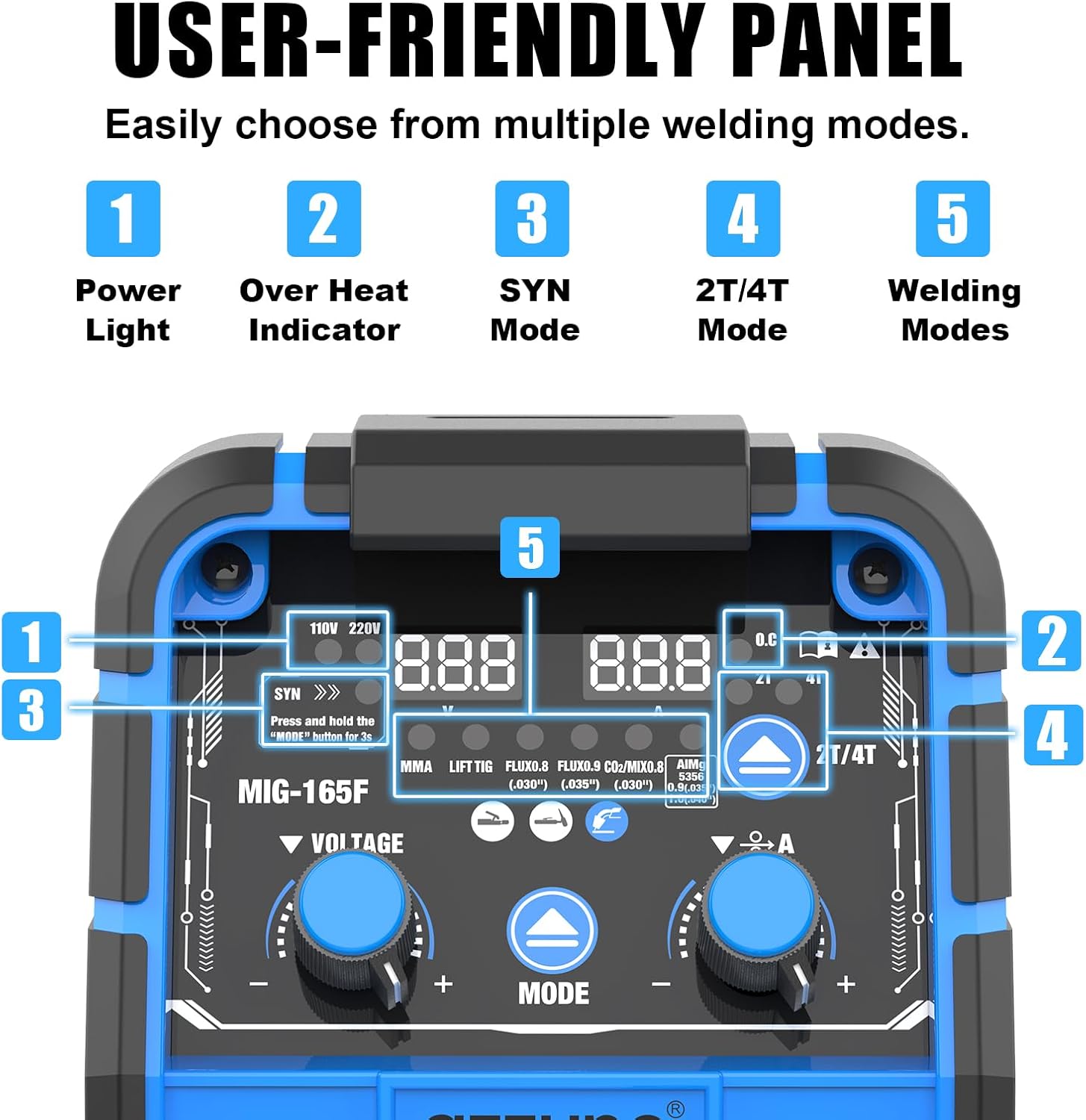 AZZUNO Welder User-Friendly Control Panel