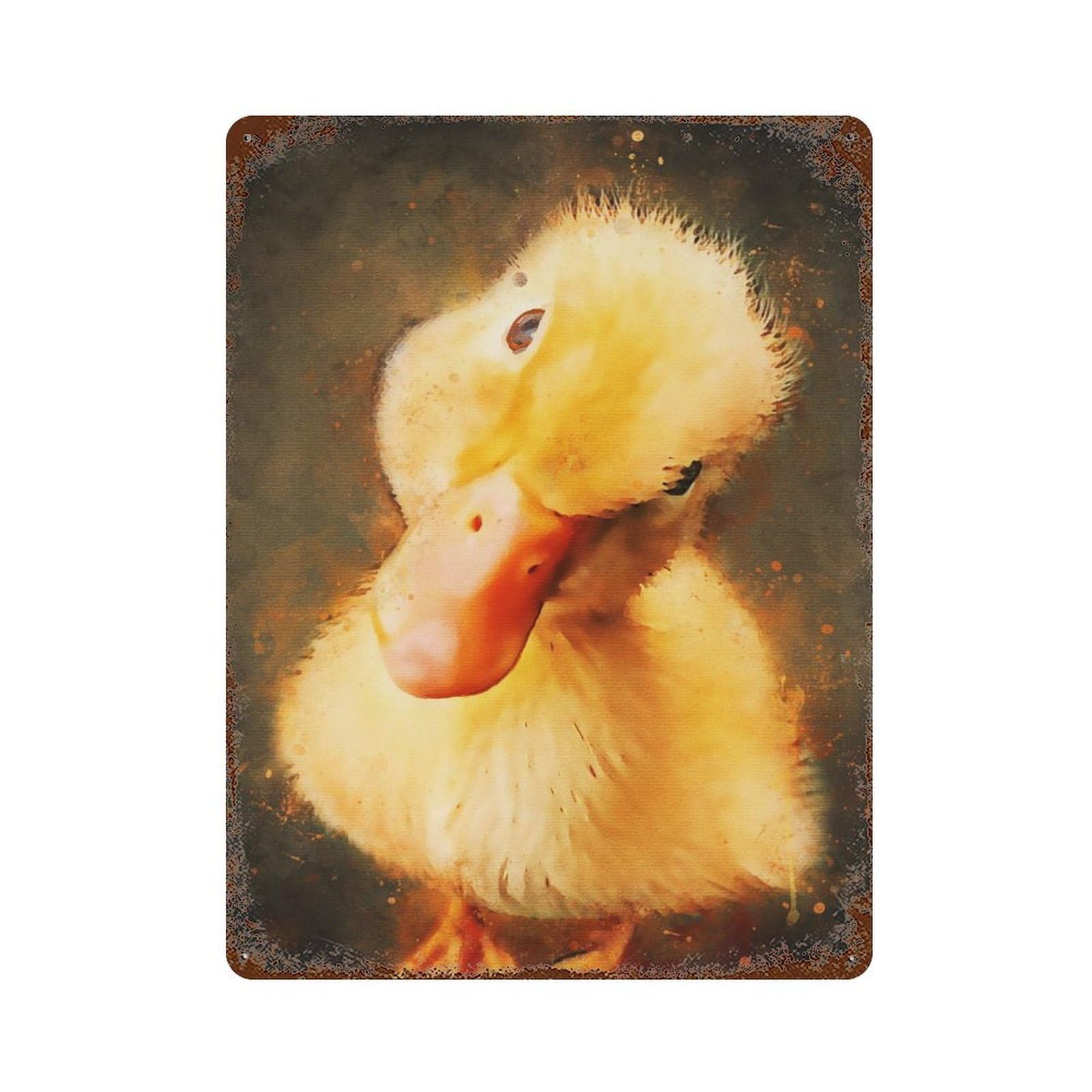 Judgmental Duck Rustic Tin Plaque 15.7"x11.8", Novelty Wall Decor for Garage, Pub Or Kitchen